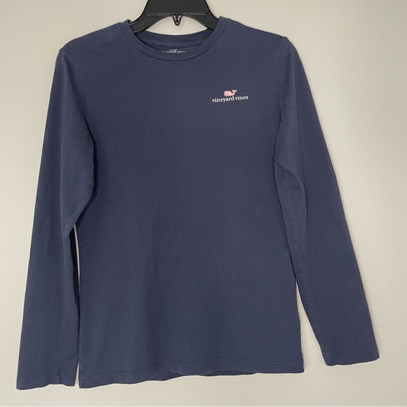 Vineyard Vines Navy Blue Long Sleeve T-Shirt Size Medium 12-14 - Picture 3 of 8